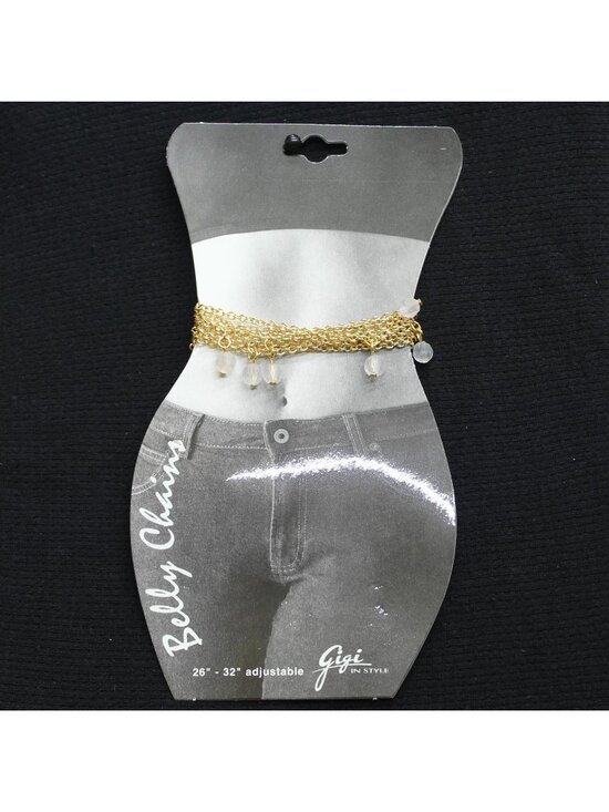 Gigi Jewelry - NWT Gigi Adjustable Bead Belly Chain Gold / Off White